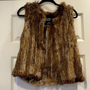 100 % rabbit fur vest. Sleek, chic, impeccable condition.